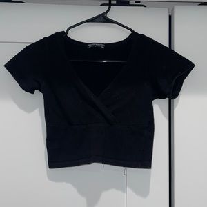 Black crop top, one size fits all